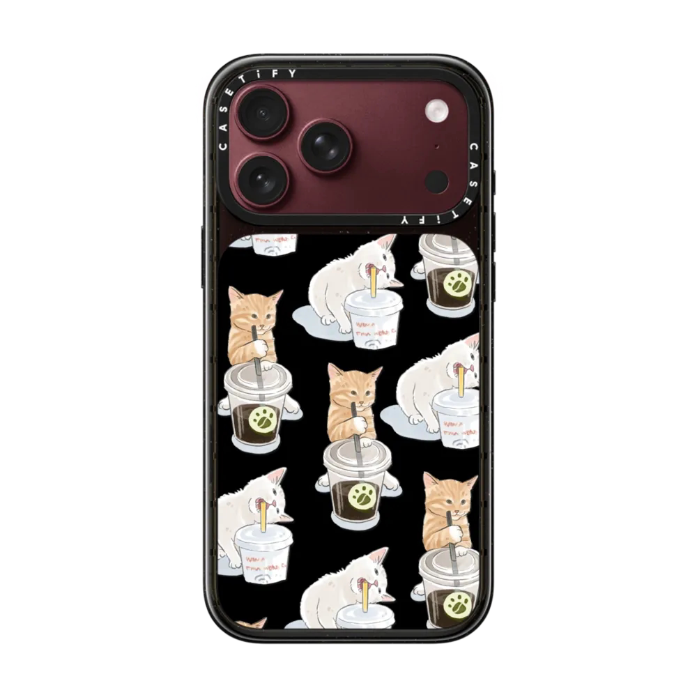 现货CASETiFY咖啡猫和可乐猫适用苹果iPhone18 Pro Max手机壳17/16/15/14磁吸可爱13透明防摔保护套小众趣味