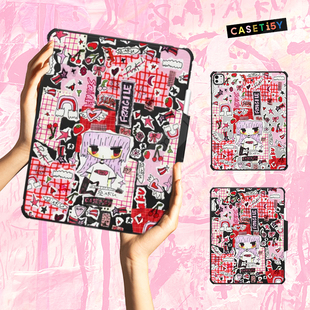 12.9寸平板电脑保护套Air第3 7代翻盖式 Pro 壳 CASETiFY艺术家NANASAIAKU摇滚少女适用苹果iPad