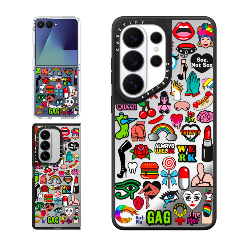 现货CASETiFY祝骄傲快乐适用于三星S25/S26 Ultra手机壳Z Flip7/Z Fold 6/5创意艺术小众高端防摔保护套s24+