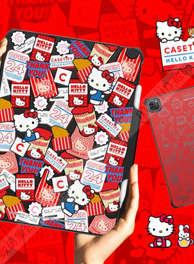 Hello Kitty联名CASETiFY适用苹果iPad Pro11/12.9寸平板电脑保护套Air第3/4/5/6代mini可爱少女心卡通防摔壳