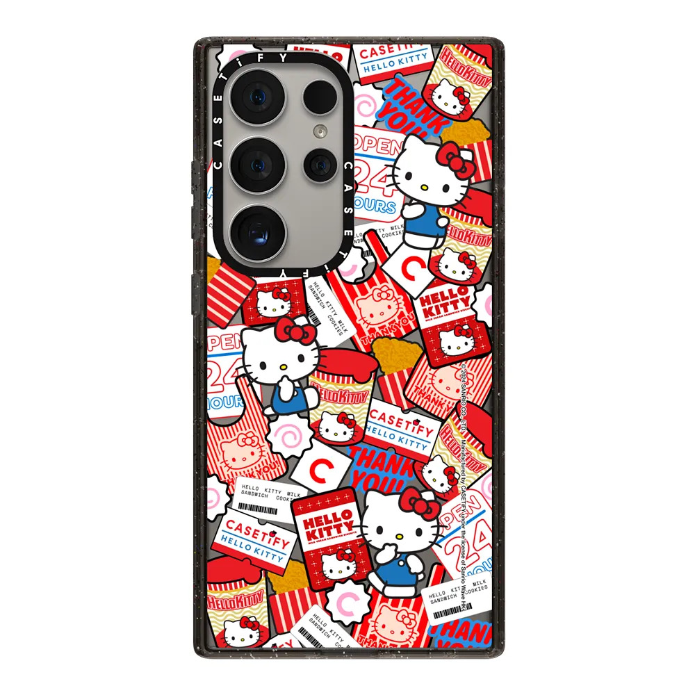 现货CASETiFY联名Hello Kitty可爱贴纸适用三星S23/S24 Ultra手机壳Z Flip 5/Z Fold4/3趣味少女心防摔保护套