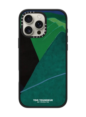现货CASETiFY联名Yoo Youngkuk抽象艺术绿色山峰1974适用苹果iPhone16 pro max磁吸手机壳15/14/13高端保护套