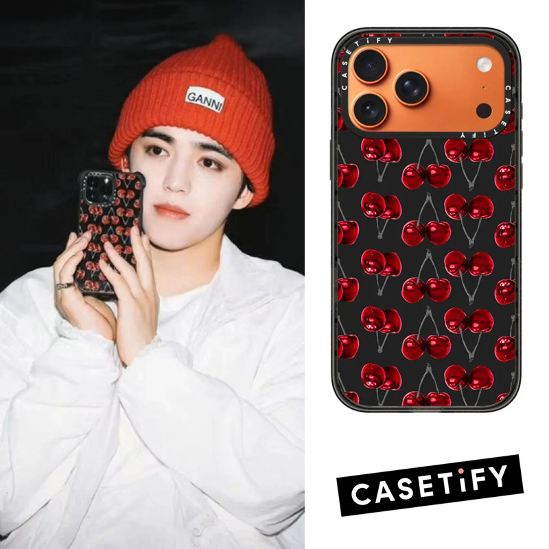 黑底樱桃casetify适用苹果17pm