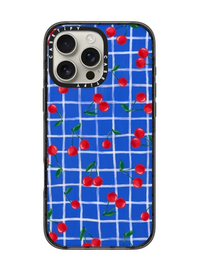现货CASETiFY樱桃蓝色格纹适用苹果iPhone16 pro max手机壳15/14/13磁吸12时尚轻奢ins风超火防摔保护套plus