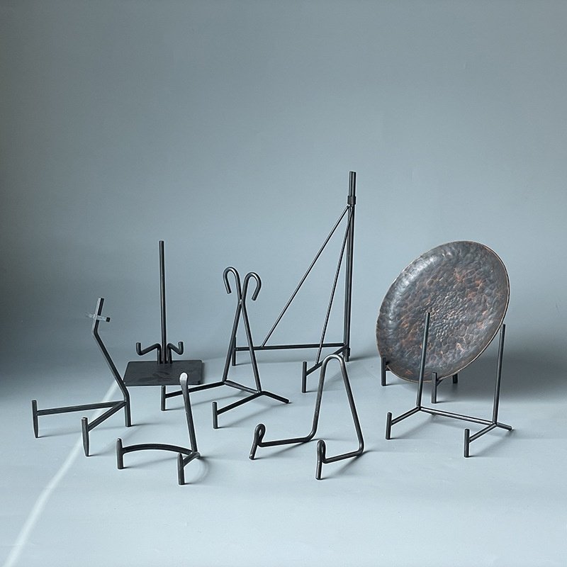 黑铁匠手作盘子架铁艺展架镜瓷盘底座茶饼收纳架摆放架,橡塑材料及制品,工业陶瓷,淘宝优惠券,粉丝福利购,淘宝优惠卷