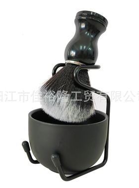 剃须刷套装小毛刷清洁刷剃须刮胡刷黑色软毛胡皂碗刮胡刀清洁刷子