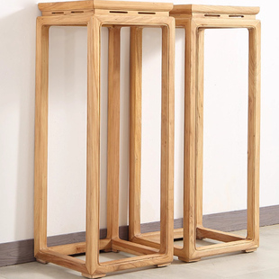 宋式美学禅意新中式实木花几花架明清客厅边几榆木茶室兰花盆摆件