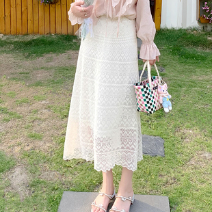 2025夏季 裙子 显瘦蕾丝半身裙女装 新款 胖mm包臀裙 a字裙中长款 大码