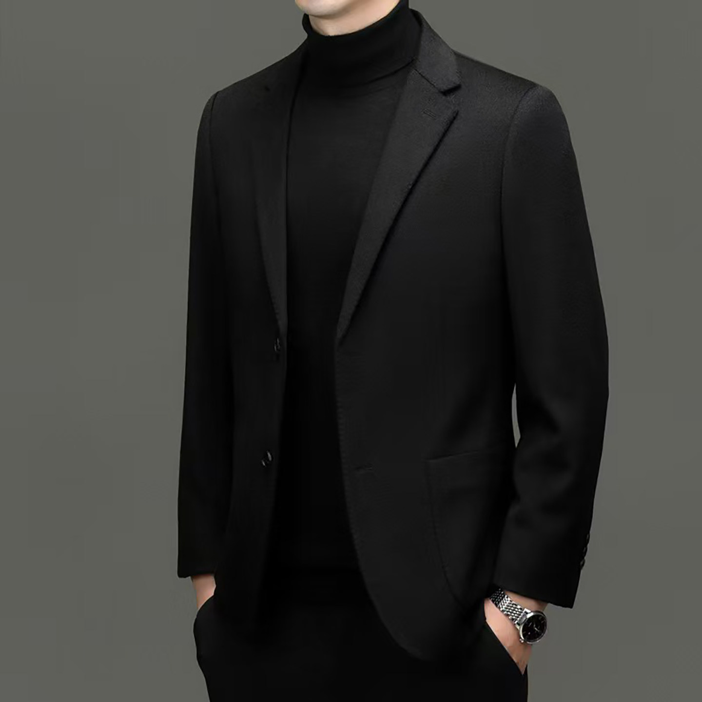 100%纯羊毛秋冬毛呢西装外套男装2026新款外套男装上衣高级感西服