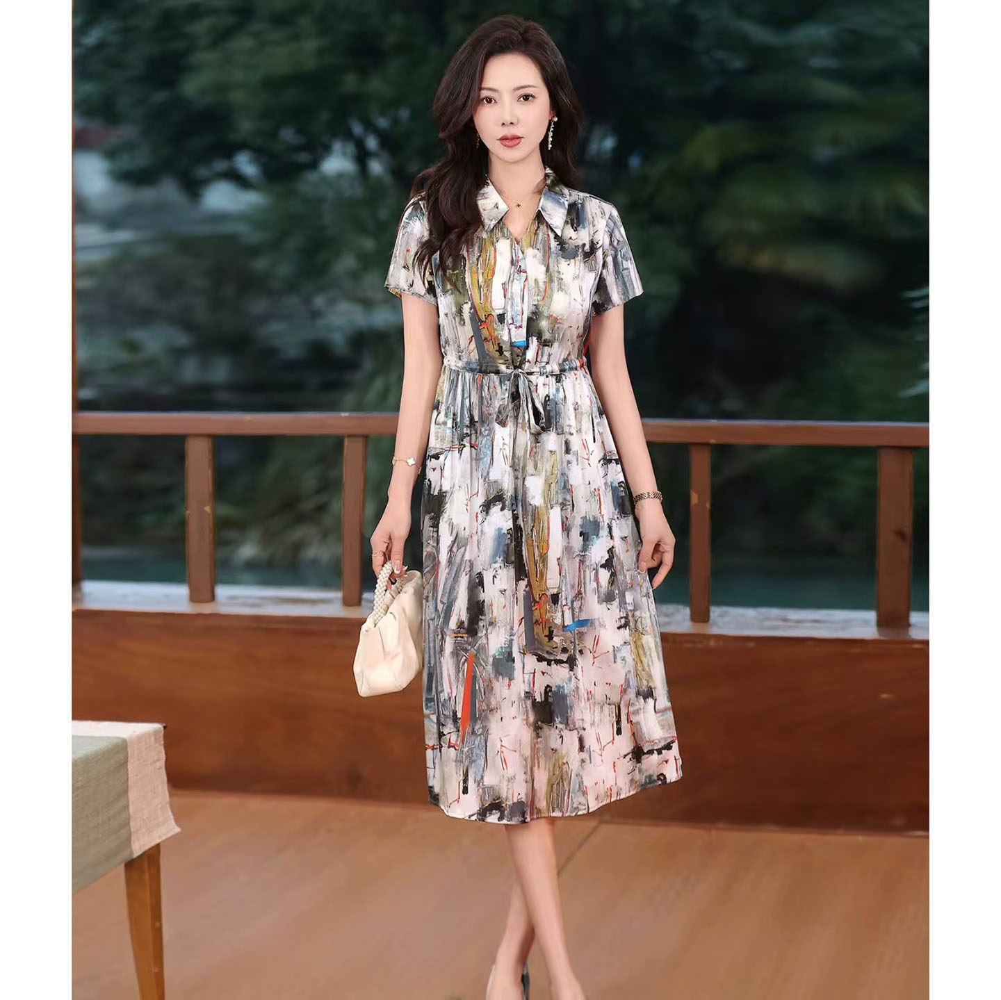 真丝桑蚕丝连衣裙女轻奢高级感大码漂亮裙子轻奢高级感女夏天衣服