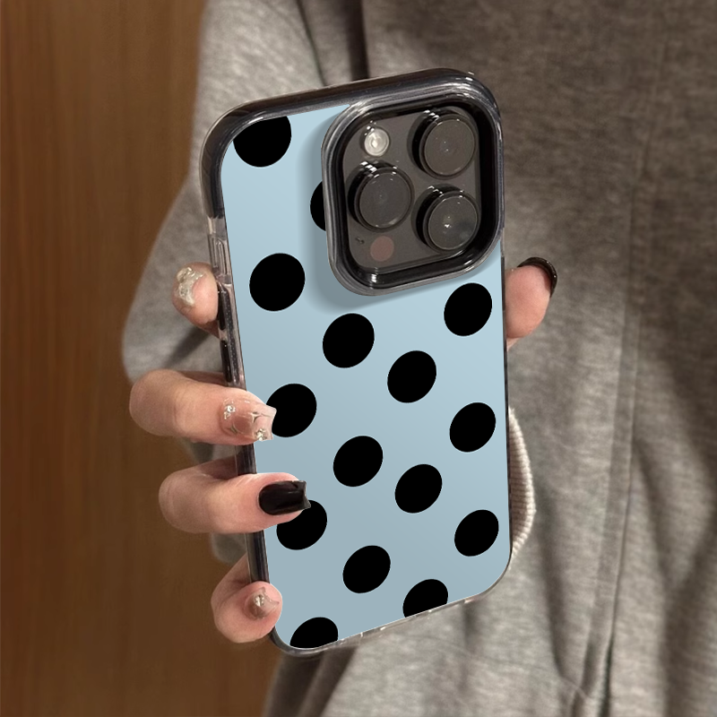 简约蓝底波点适用苹果手机壳