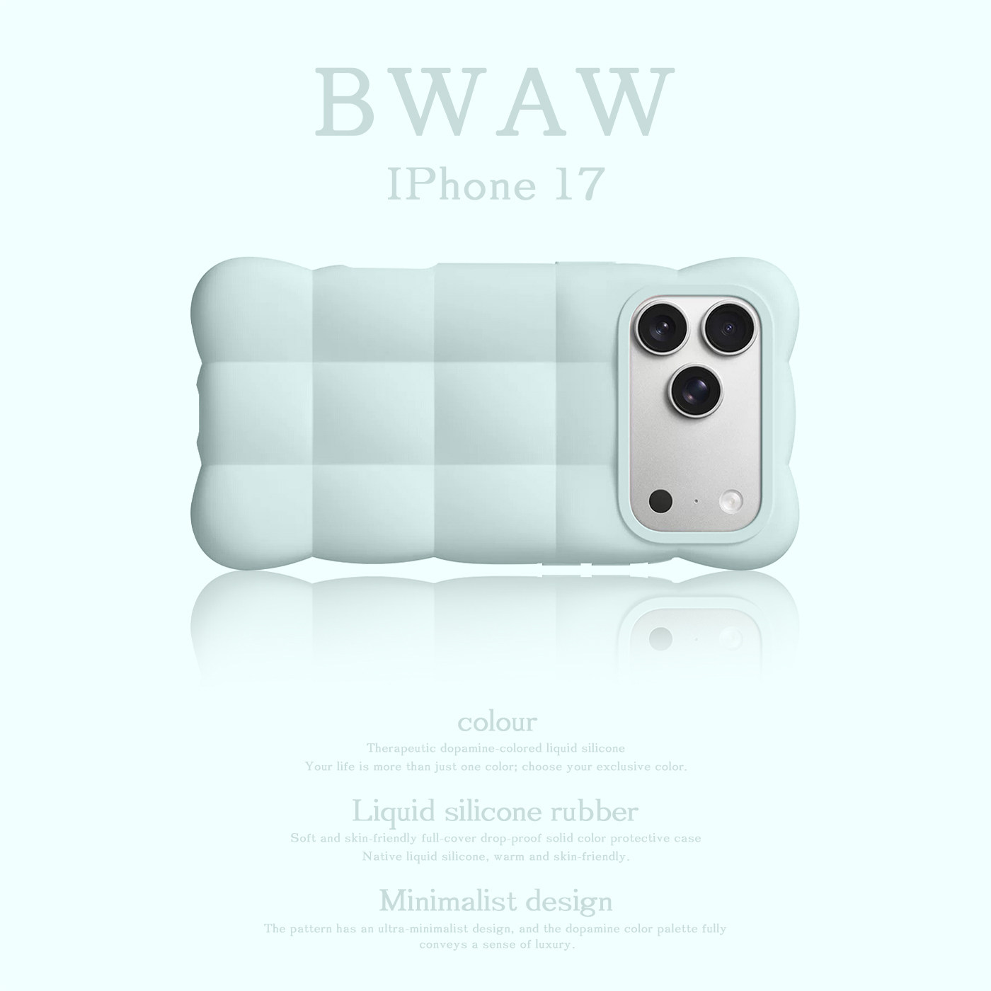 BWAW Cloud系列云想液态硅胶手机壳棉云白/晨空蓝/奶糖粉适用于苹果iPhone17云朵17promax防摔17pro女保护套