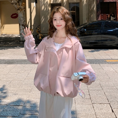 粉色外套女加绒初冬加厚保暖上衣