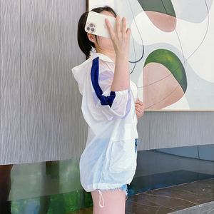 高端品牌防晒衣女2024新款夏季女款宽松轻薄款防晒服透气拼色外套