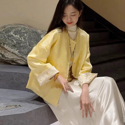 新中式黄色外套女款春轻国风女装