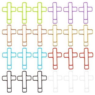 彩色十字架回形针夹子 高颜值文具 学生可爱 金属办公用品书签曲