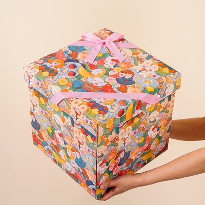 生日礼物盒大号空盒礼品包装高级仪 式感正方形惊喜盒子卡通纸箱