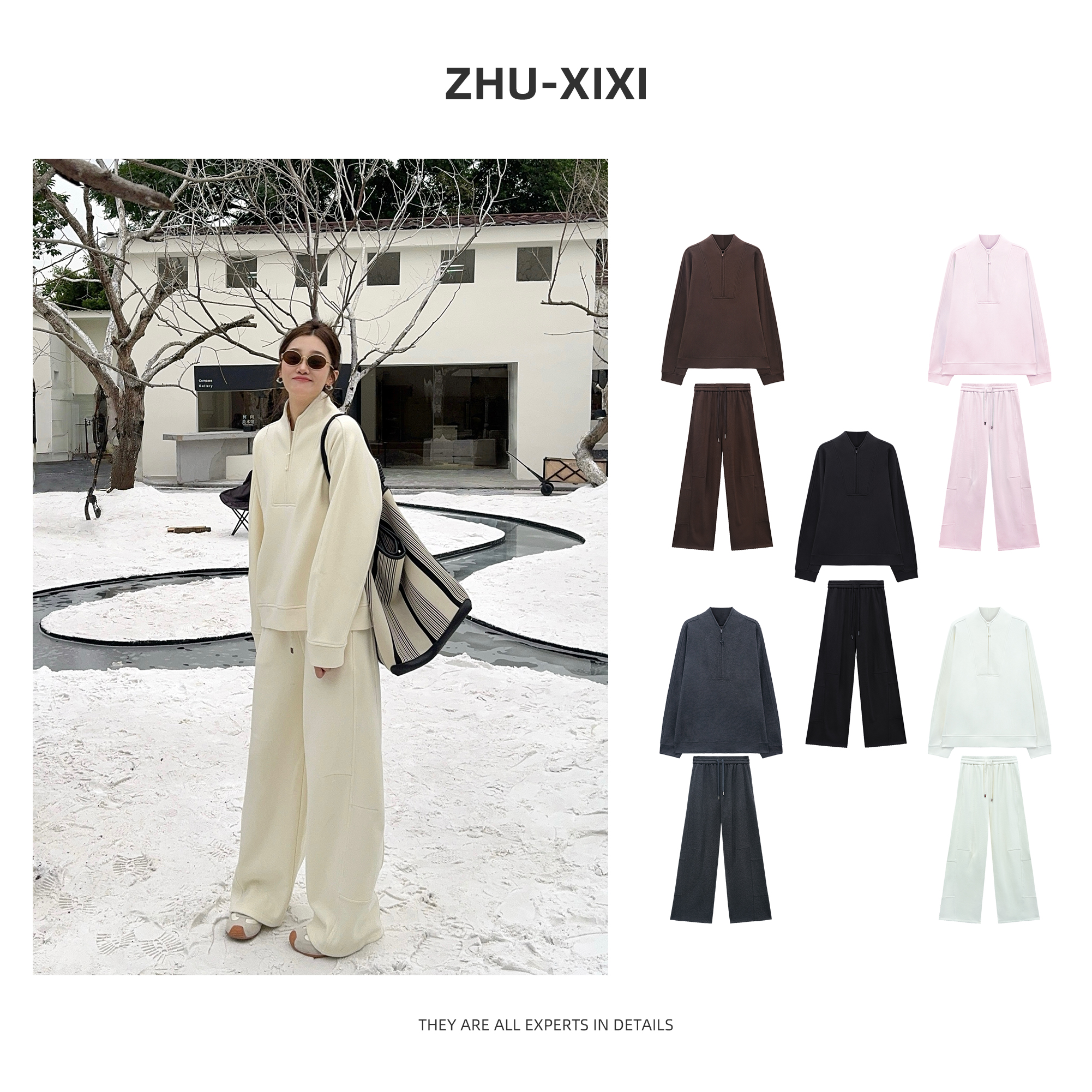 祝喜喜【人手一套】加绒银狐绒高腰宽松休闲秋冬厚运动套装