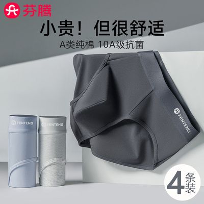 芬腾A类纯棉本命年红三角内裤男