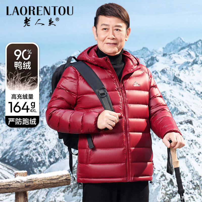 老人头秋冬新款排骨羽绒服情侣装