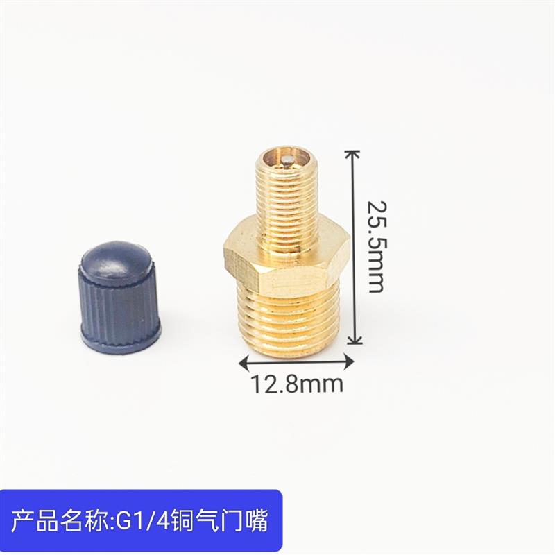 铜气嘴G1/4气门嘴储气筒压力罐充气接头变径转换接头