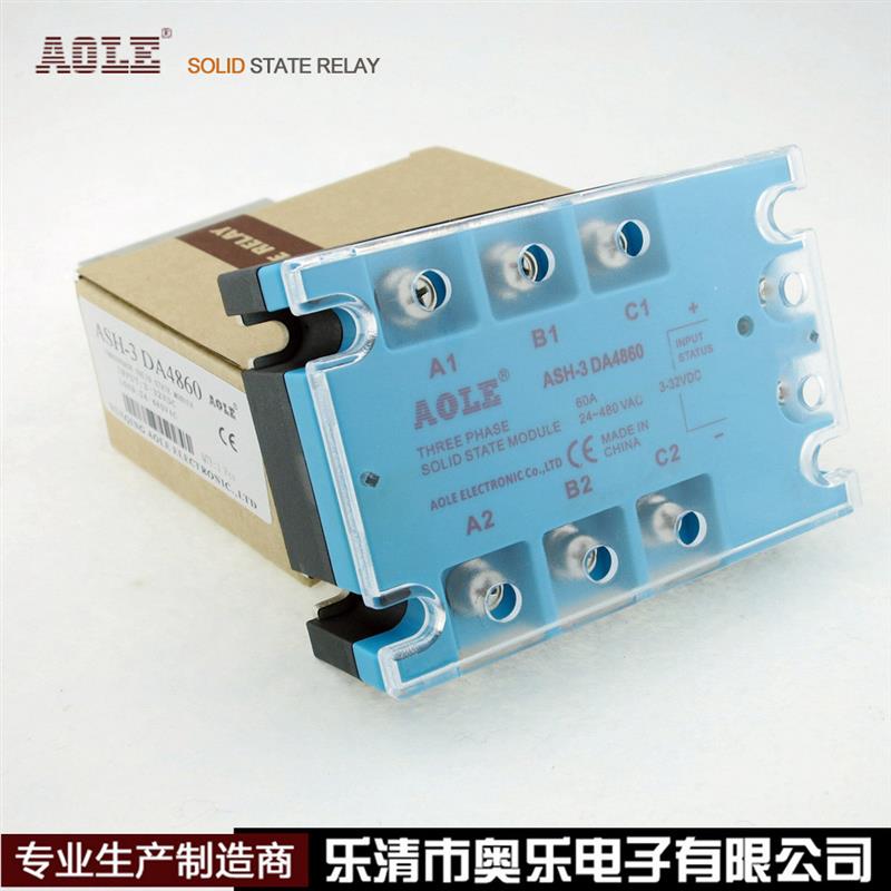 ASH-3DA4860奥乐三相固态继电器直流控交流TSR480V25406080100A