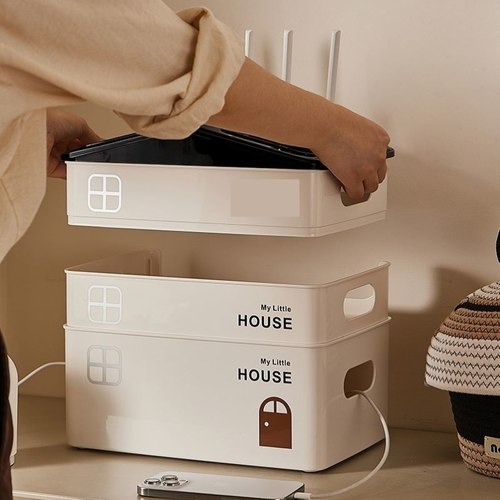 wifi路由器收纳盒家用插排线板机顶盒无线光猫遮挡电线插座整理盒