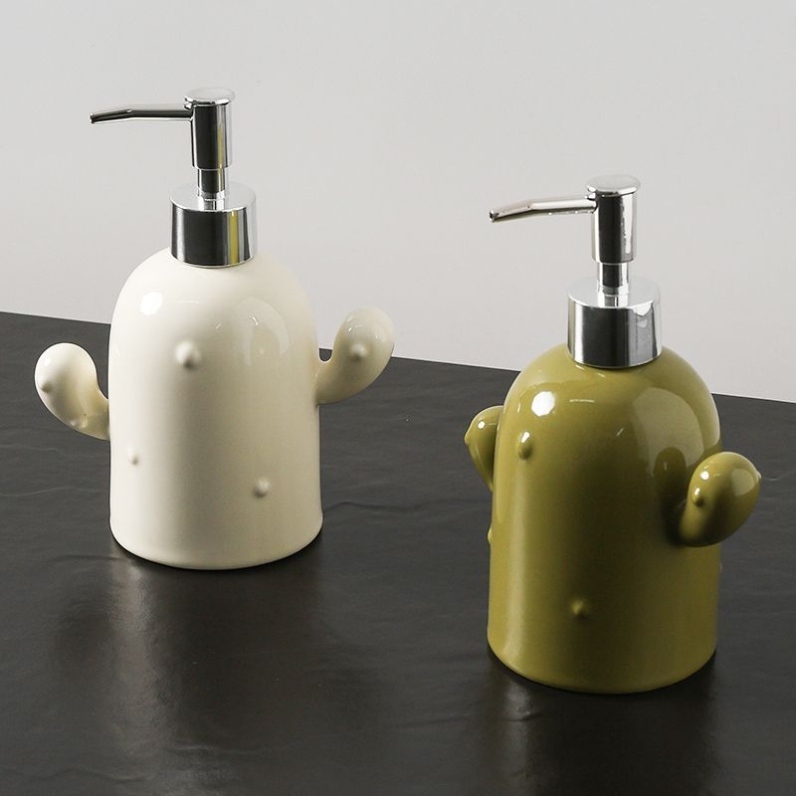 仙人掌洗手液瓶子按压酒店高档陶瓷洗发水洗洁精沐浴露瓶乳液空瓶