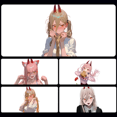 白色动漫游戏滑鼠垫可定制