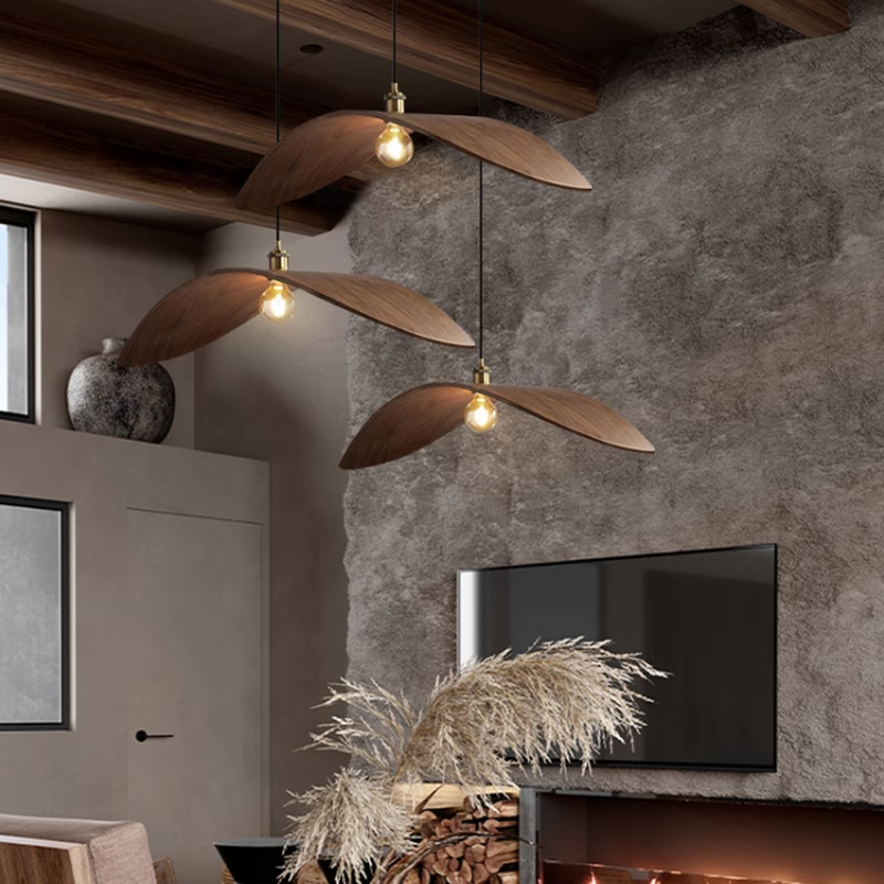 餐厅餐桌吊灯胡桃木原木风中式日式侘寂风复古茶室禅意中古艺术灯,家装灯饰光源,餐厅吊灯,淘宝优惠券,粉丝福利购,淘宝优惠卷