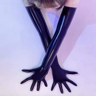 马来西亚天然乳胶一次成型0.4mm厚度Kigurumi恋物变装乳胶手套