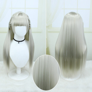 狂赌之渊第二季 桃喰莉莉香佳 cos假发 青灰色长发编发造型 批发