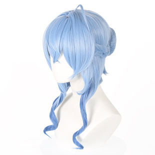 原神甘雨新皮肤海灯节cos假发 蓝色渐变 仿真头皮 厂家直发