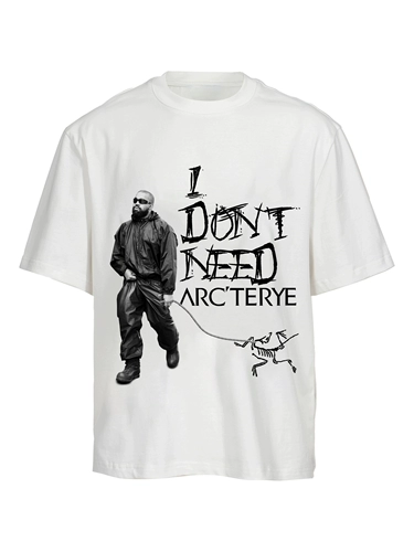 Brteam Spoof Kanye Bird Printing 275G Pure Cotton Silhouette Loaking Commute, универсальный короткий