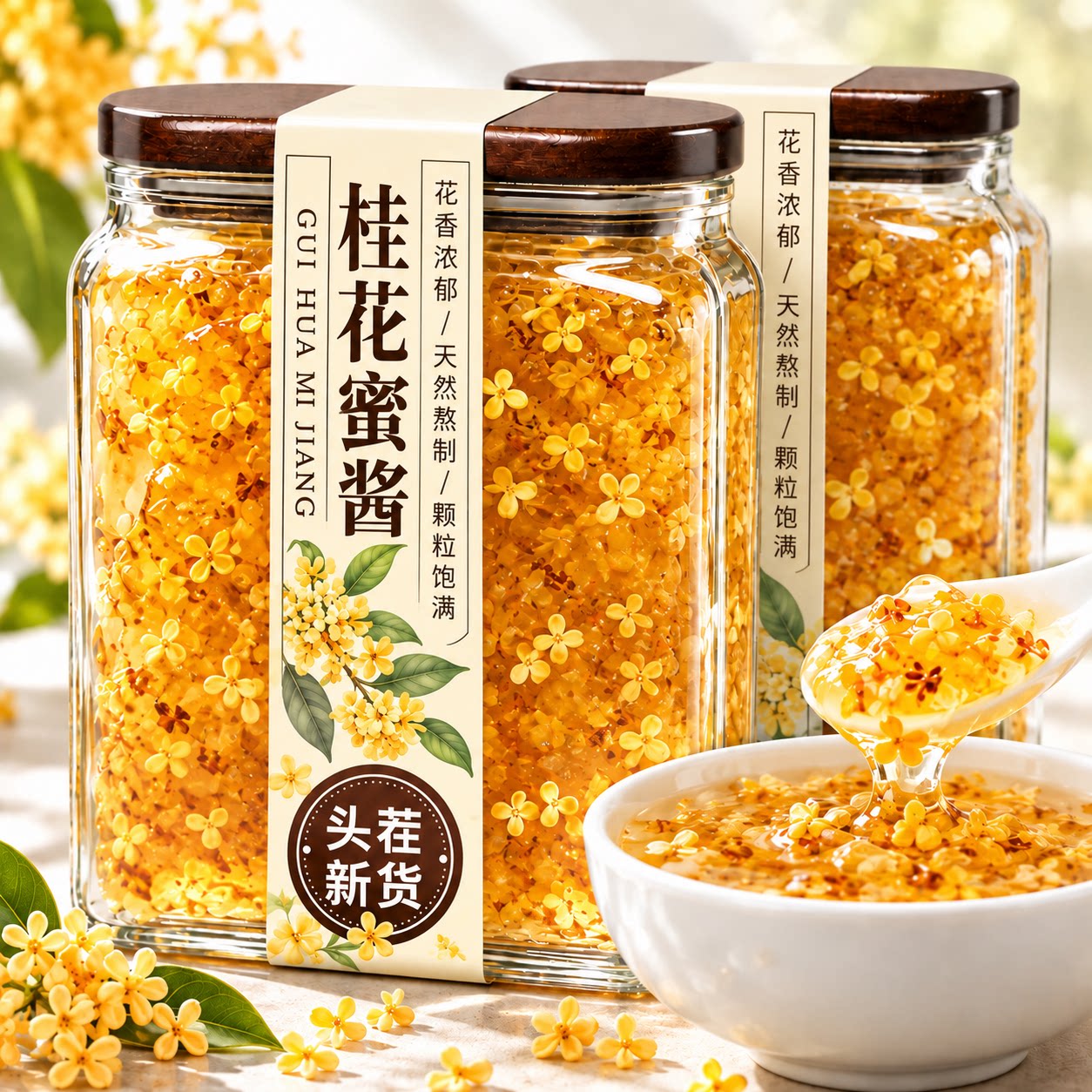 老字号！正宗天然无添加桂花酱官方旗舰店烘焙专用蜂蜜桂花糖蜜图片