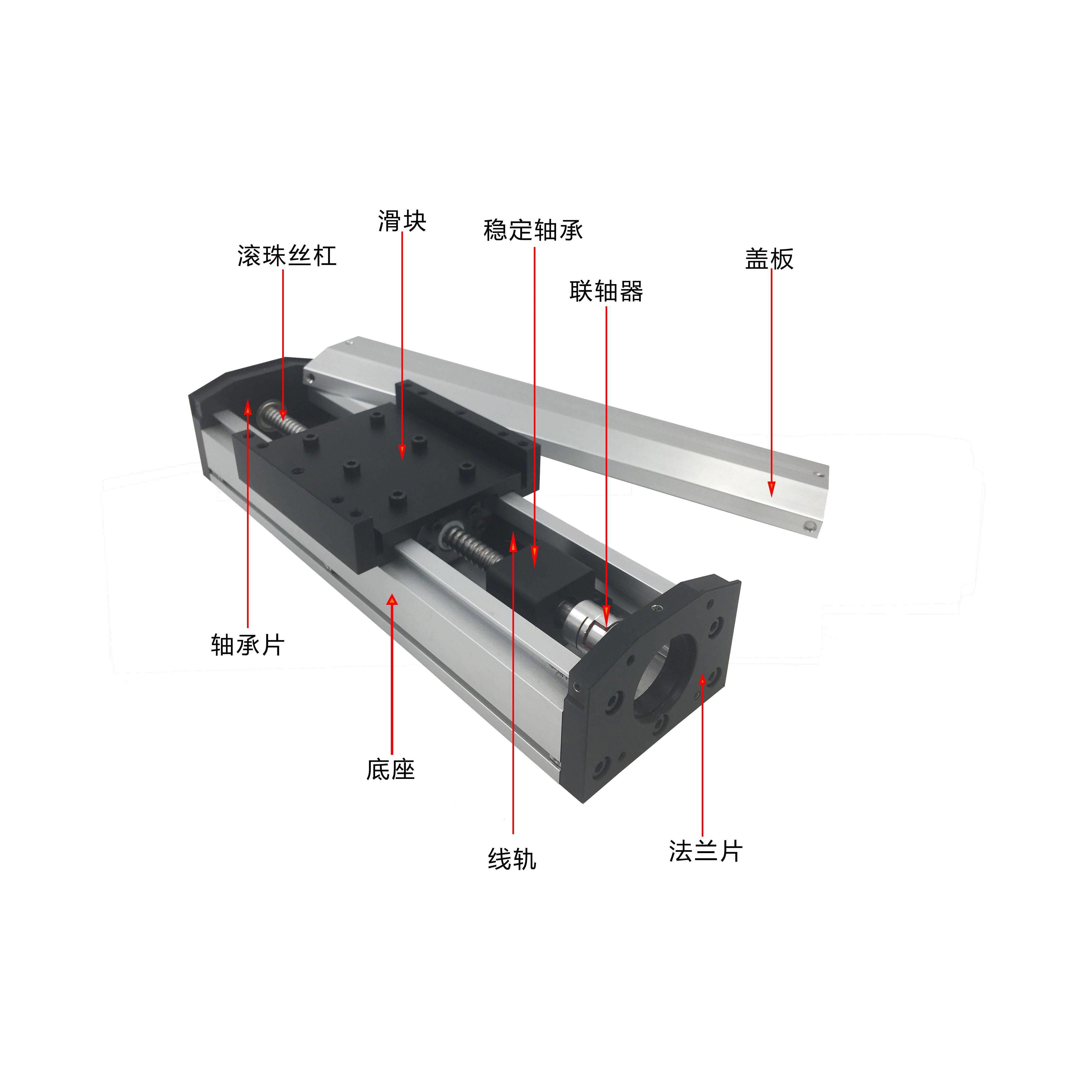 GF80密封防尘滚珠丝杆直线导轨滑台模组十字电机铝合金垂直升降