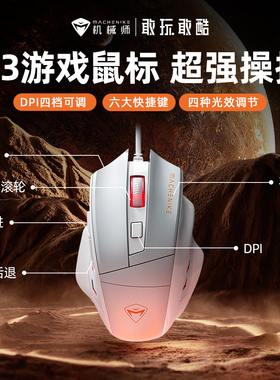 MACHENIKE机械师鼠标M3有线鼠标USB电竞白色电脑笔记本吃鸡办公
