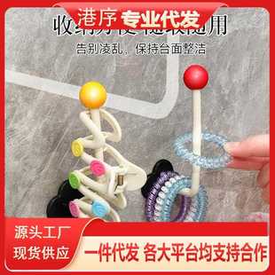 卫生间发圈收纳壁挂头绳发绳箍皮头筋发箍钩发挂饰抓夹发夹挂墙架