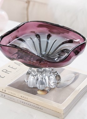 玻璃手工果盘摆件水果盘