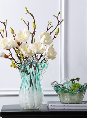 轻奢玻璃百财水培花瓶摆件