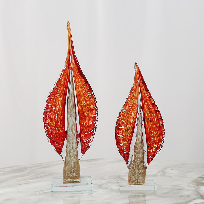 琉璃艺术树叶家大业大摆件简约电视柜别墅客厅玄关装饰品桌面摆设