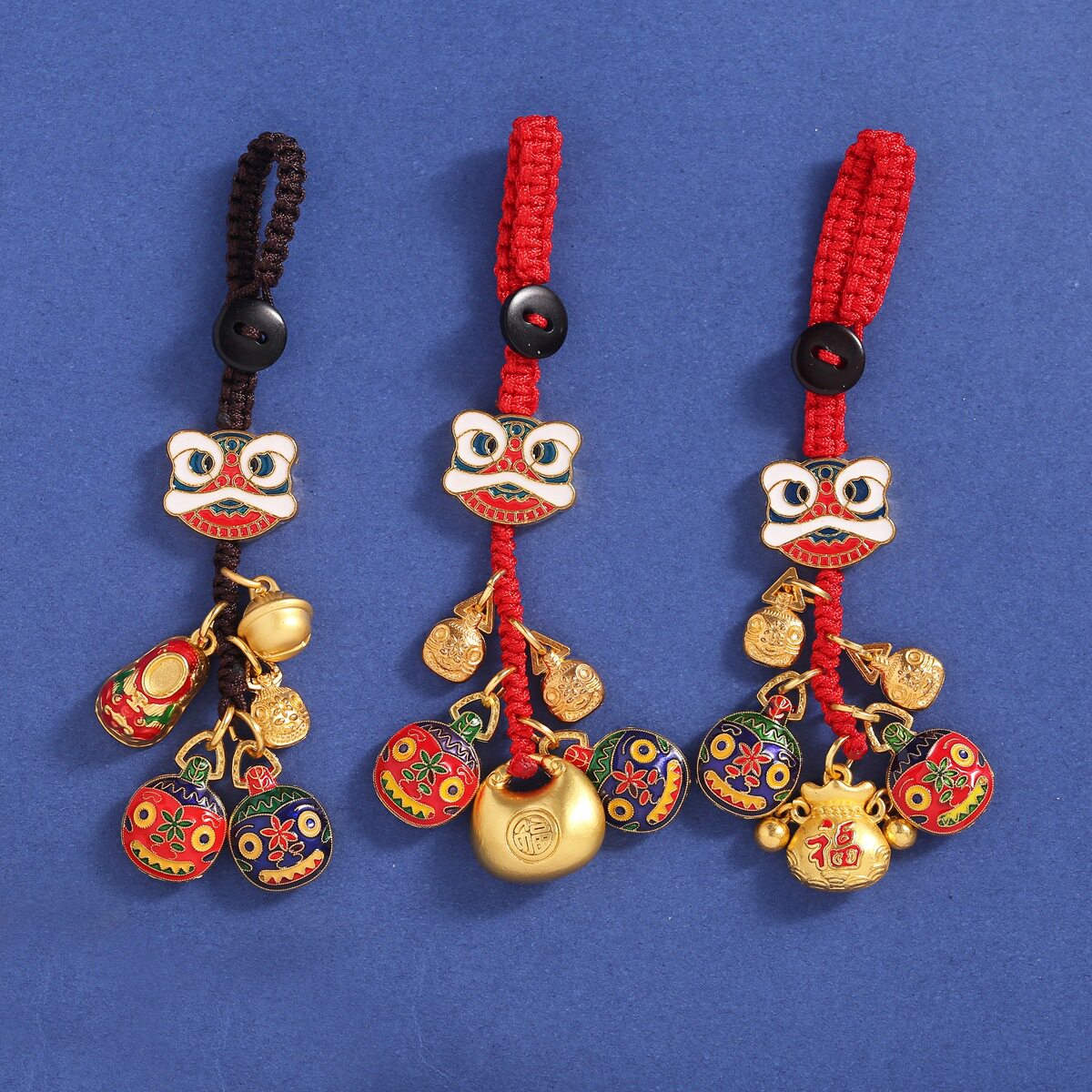 男女古法小胖福吞金兽财神汽车钥匙扣挂件三口之家包挂饰福气神兽