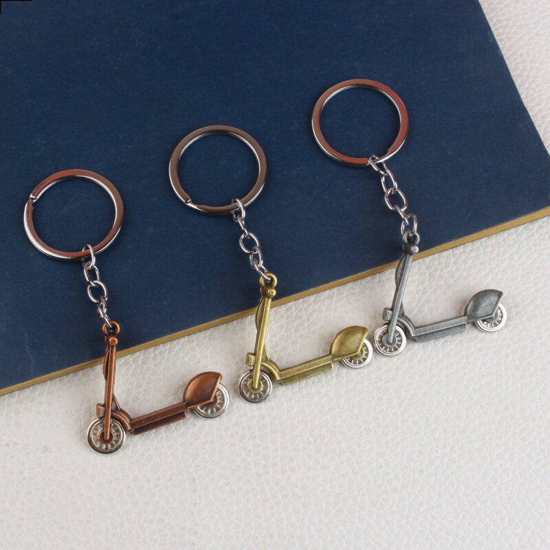 新款创意锌合金复古个性滑板车钥匙扣摩托车电动车创意钥匙链挂件