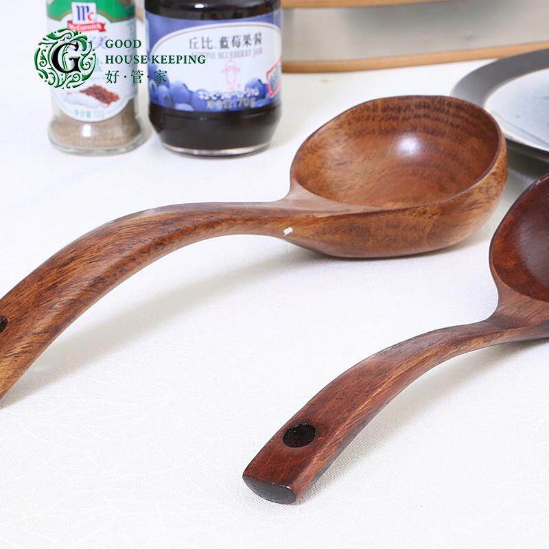 好管家厨房用具整木挖制小汤勺盛汤勺粥勺子实木勺子调羹餐桌用具