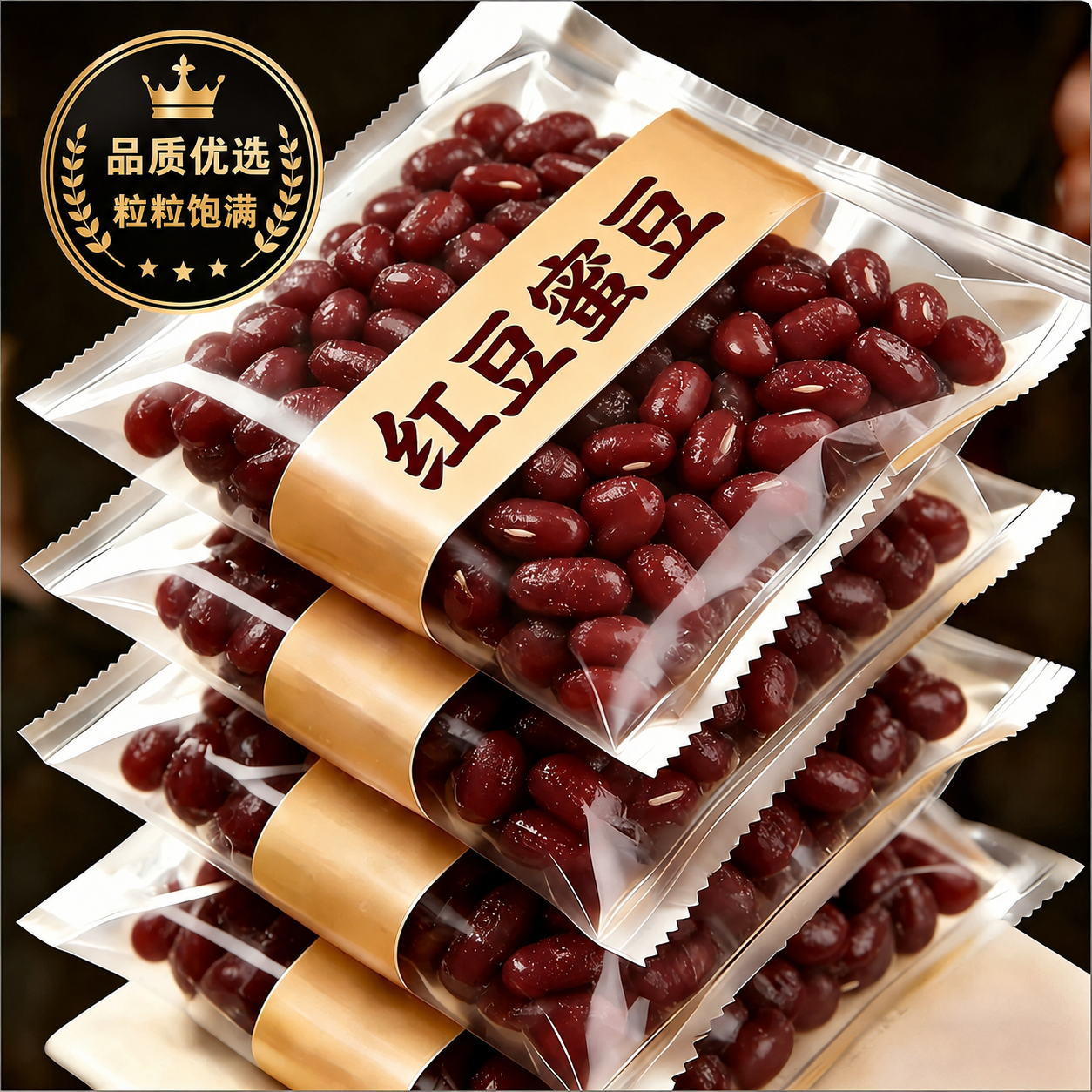 红豆蜜豆商用低糖糖纳即食馅料家用东北大粒红小豆包粽子官方正品