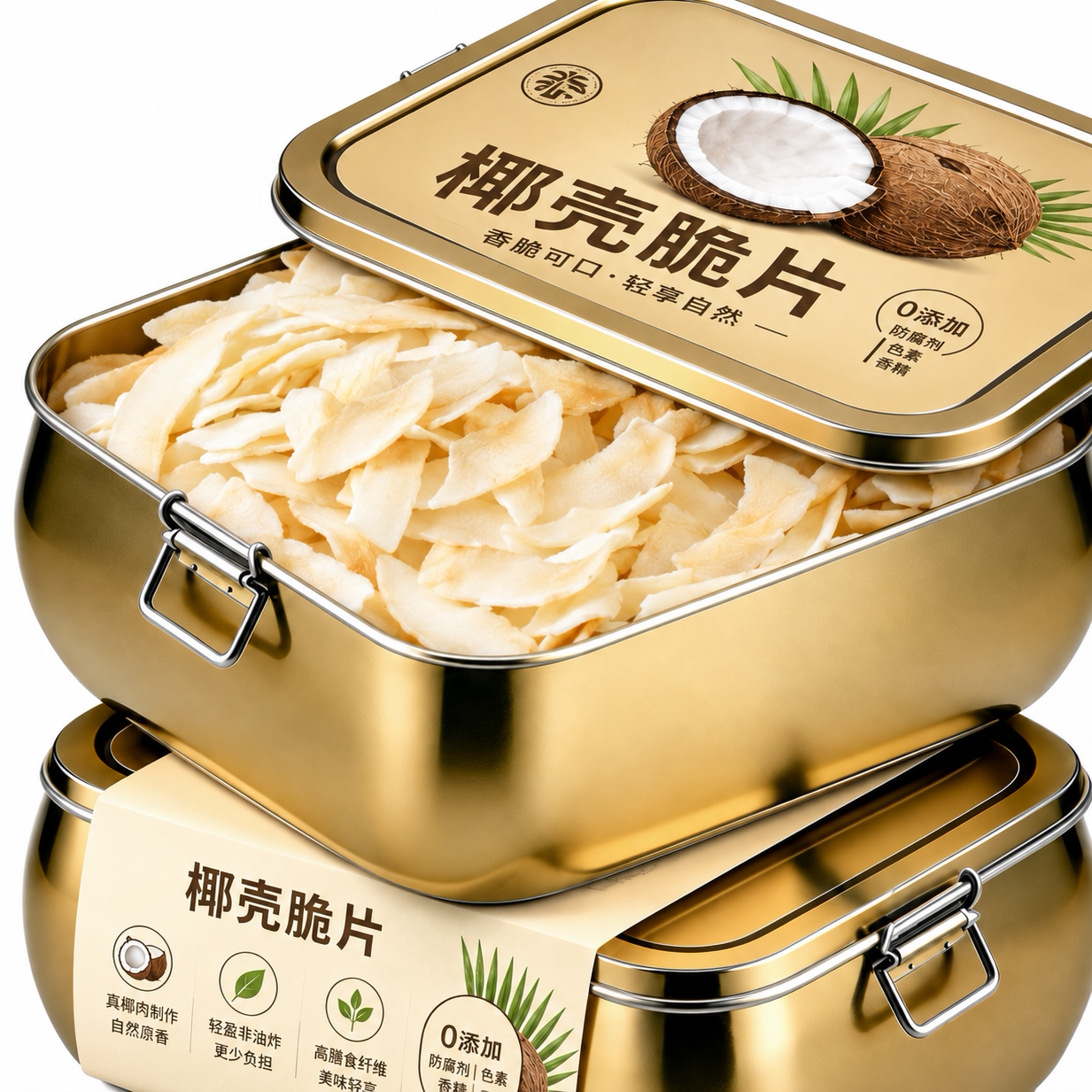 海南特产椰子脆片商用官方旗舰店无糖烤椰片椰子角休闲小吃零食