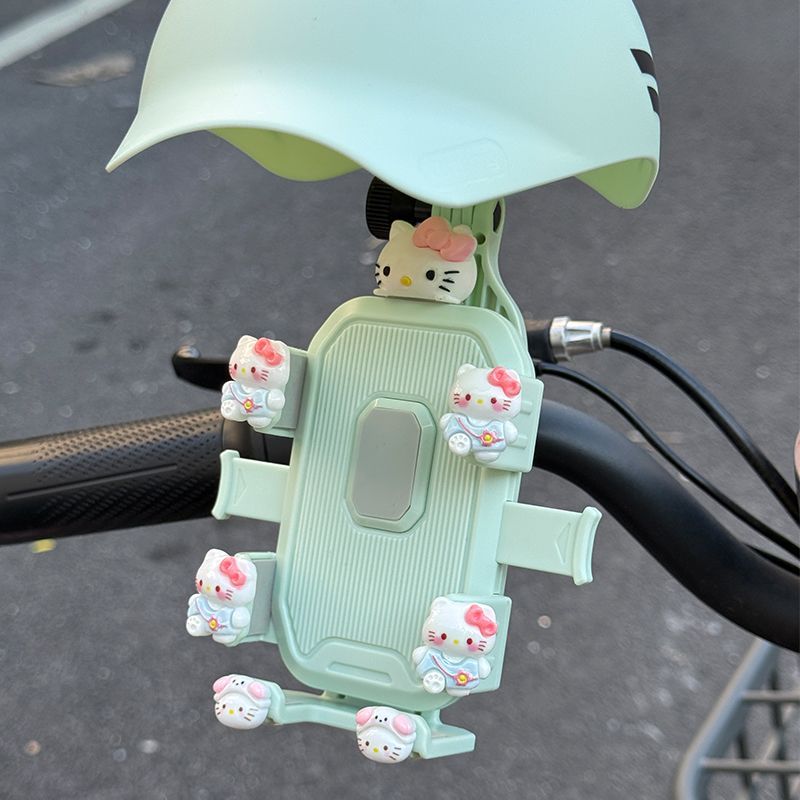 薄荷绿车把后视镜手机支架