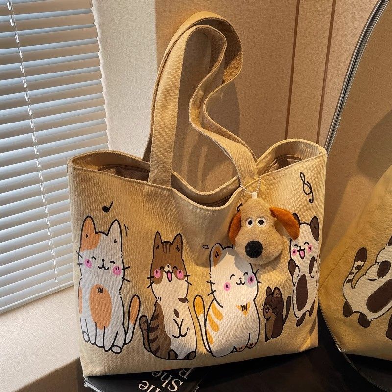 夏季卡通猫咪帆布包包202