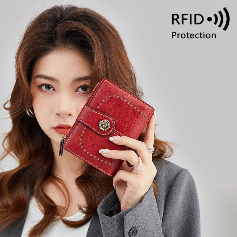 2025新款女士钱包短款精致镂空高档零钱包卡包时尚钱夹折叠防盗刷