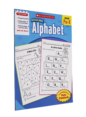 【学乐成功系列】现货 学乐成功字母表 Scholastic Success with Alphabet 英文原版 英语学习练习册Grade Pre-K 9780545200943